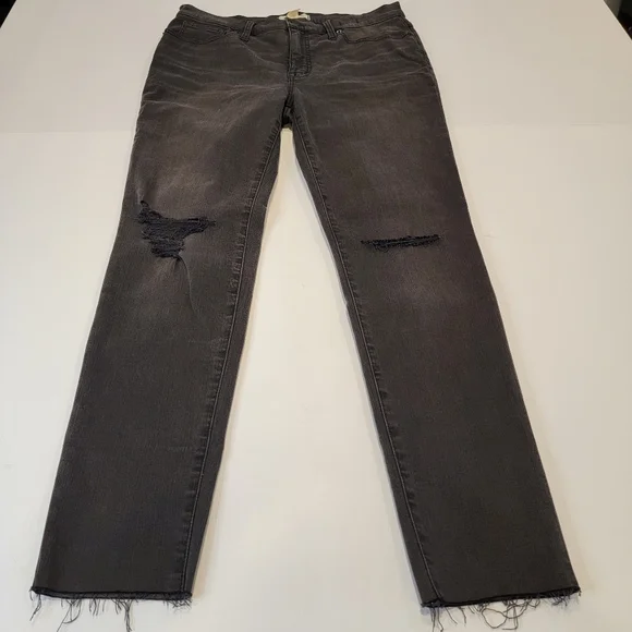 Madewell Mid-Rise Skinny Jean Black Sea Distressed Size 31 NWT! Style H2230 - Picture 15 of 16